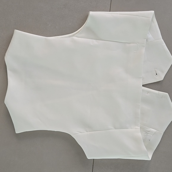 NWOT! Zara White Blue Button Down Vest Size M - Picture 5 of 5
